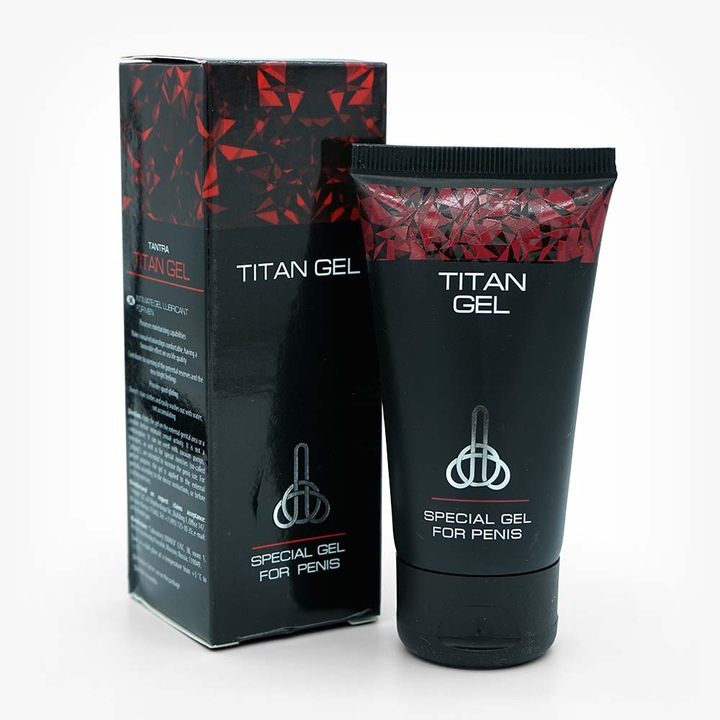 Titan Gel sikosító, természetes összetevők, erős erekció és az élvezet fokozása, 50 ml
