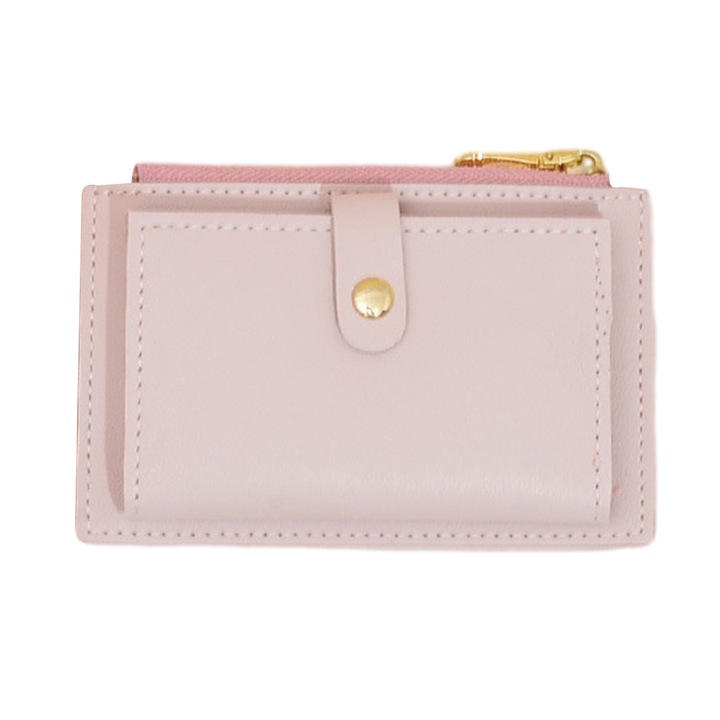 Portofel dama, din piele ecologica, 14x9x2, Rosu inchis, 14 x 9 x 2 cm