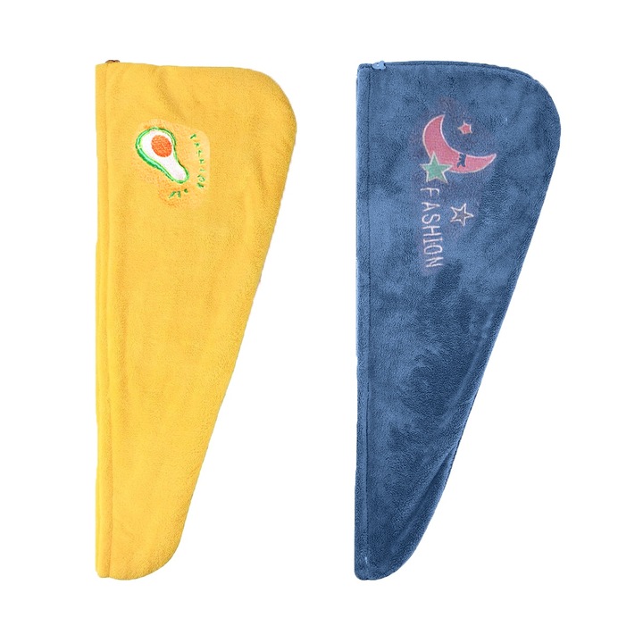 Prosoape de par, material ultra absorbant, set 2 buc, 24x64cm