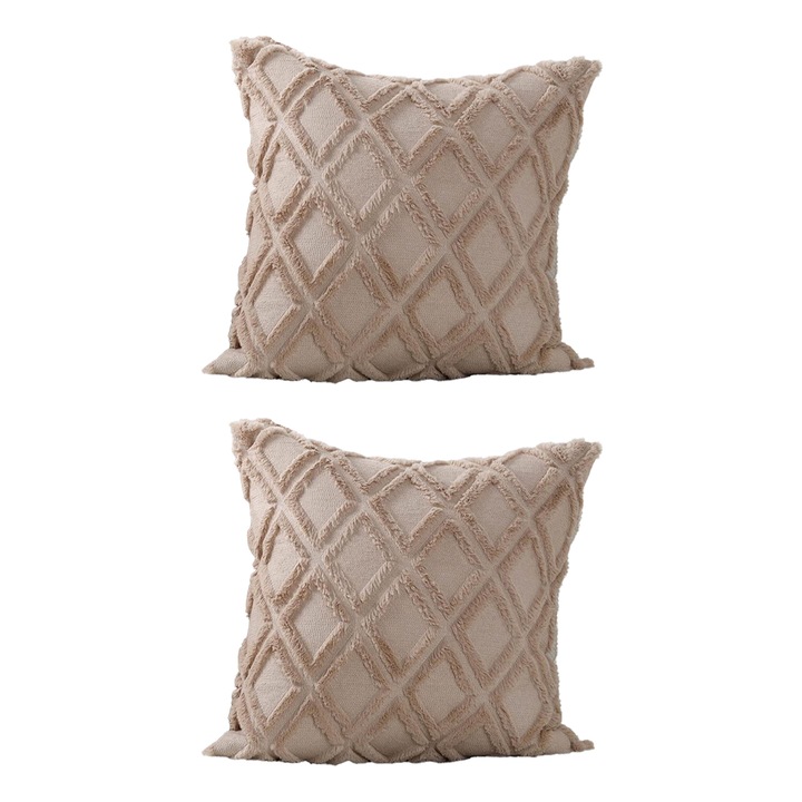 2 buc huse de perna decorative din catifea, moale, din plus, scurte, din lana, moi, pentru canapea, culoare cafea