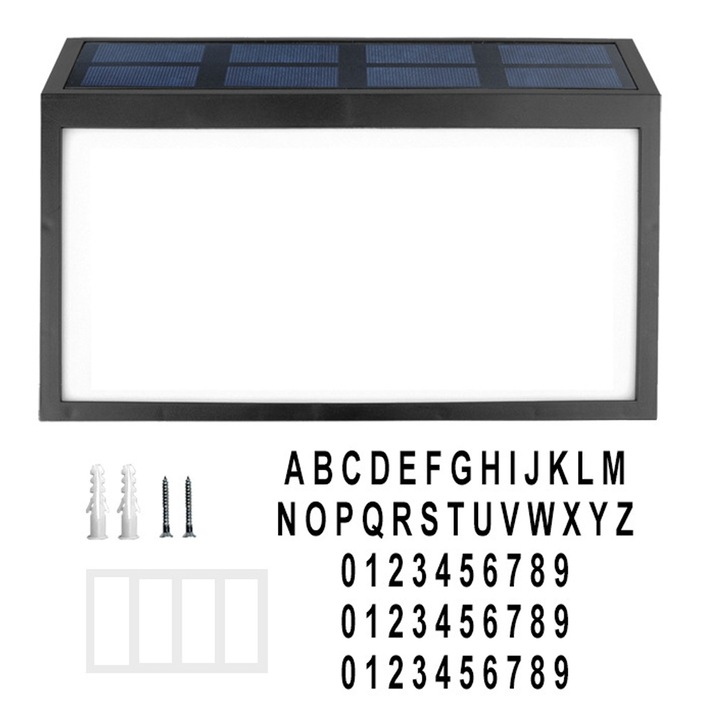 Lampa solara, stil 3, negru, 28x18.3x3.2cm, ABS/PC