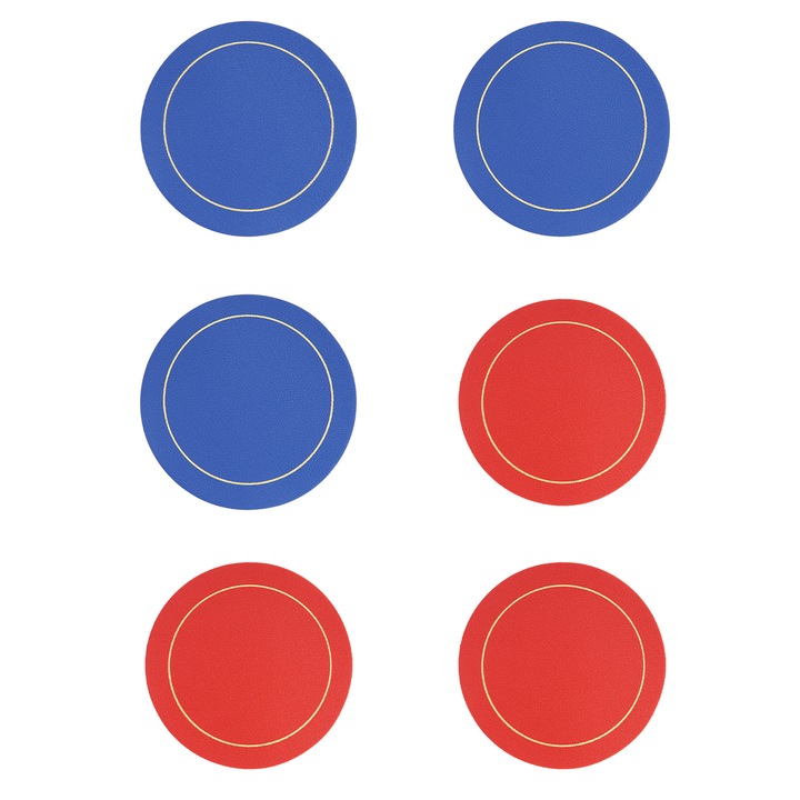 6 db PVC poháralátét, kerek, többszínű, 10x10cm