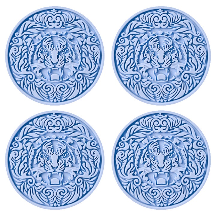 4 db kerek szilikon italtartó alátét, vastag, többszínű