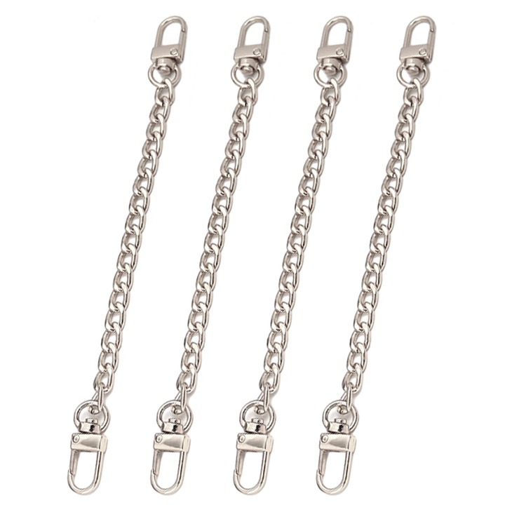 Set 3 lanturi geanta, 20cm, set, auriu deschis/argintiu/negru