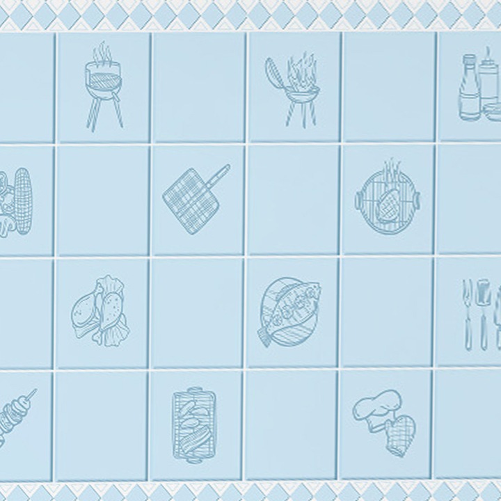 Tapet autoadeziv pentru bucatarie, geometric, PVC, 60x500cm