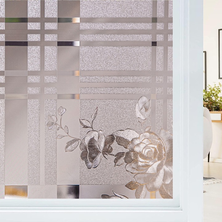 Folie intimitate pentru geam, PVC, model iregular, 60 x 100 cm, transparent