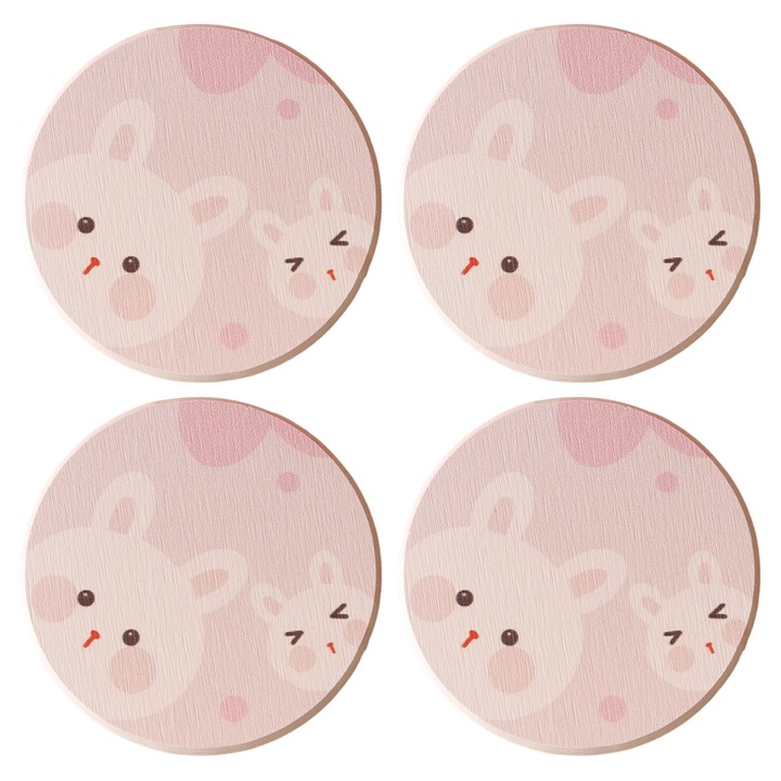 4 db diatomaföld alátét, kerek, rajzfilm mintás, nedvszívó, csúszásgátló alátétek étkezőasztalra, teáscsészékhez, szigetelő alátétként