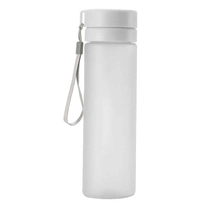 Jormftte kulacs, műanyag, 800ml, felhajtható kupak, 25x7cm, fehér