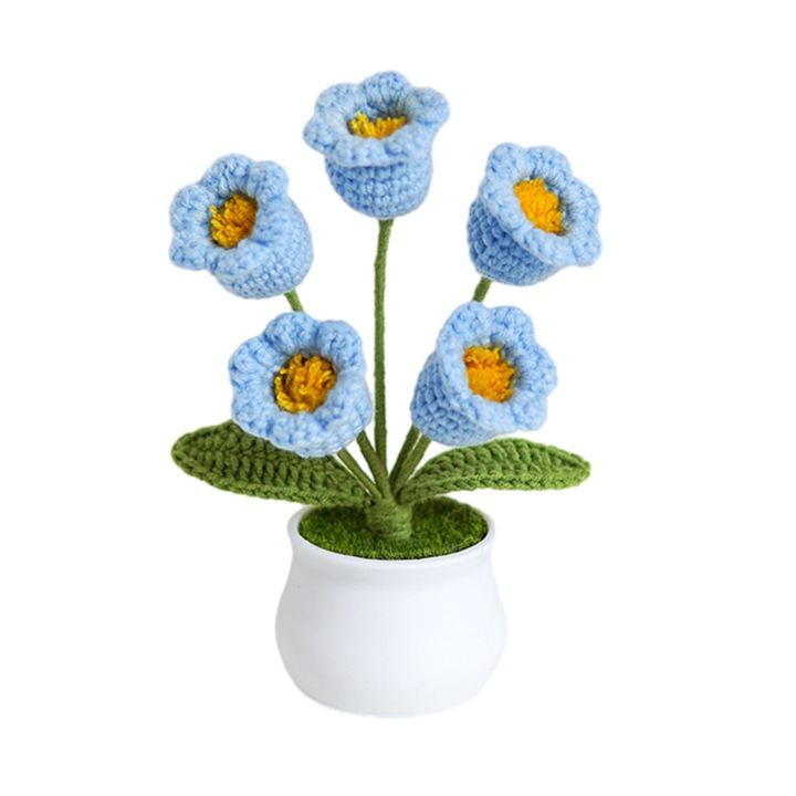 Ghiveci cu flori artificiale, lacramioare, multicolor, 10x11cm