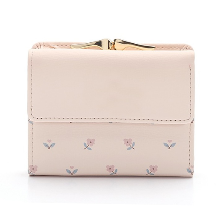 Portfard floral multicolor, PU, 11x8.3x3cm