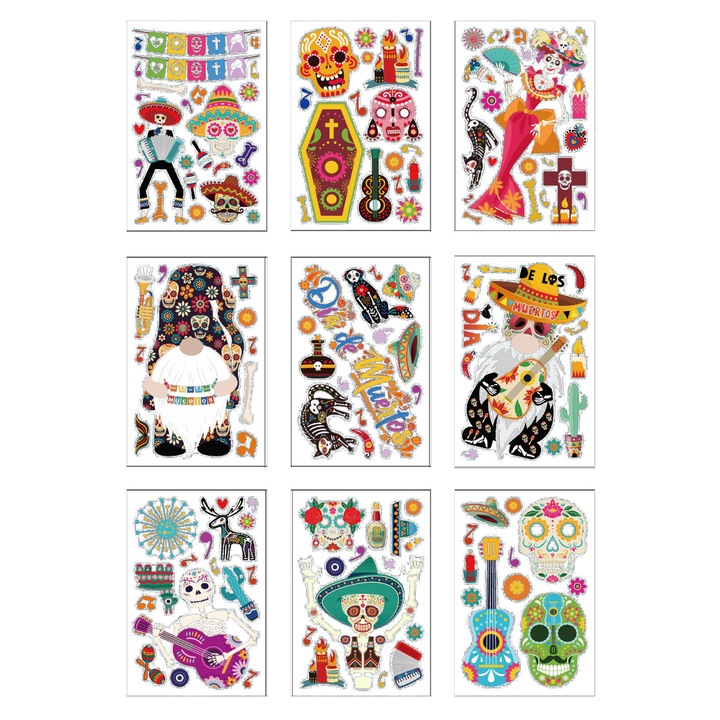 Set 9 foi stickere decorative, multicolor