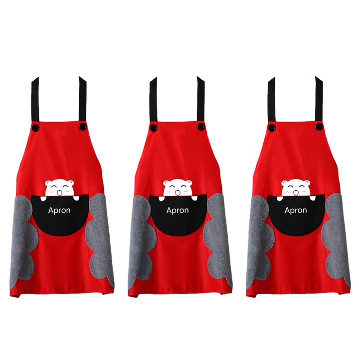 Set 3 sorturi, impermeabile, rosu, 75x80cm