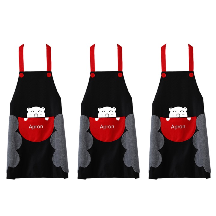 Set 3 sorturi, impermeabile, negru, 75x80cm