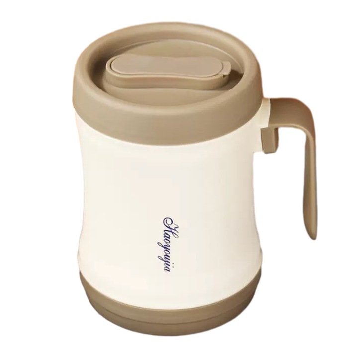 Cana termos din otel inoxidabil 304, capacitate 500ml, kaki, 13.5x9cm