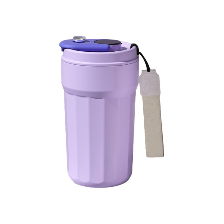 Cana termos reutilizabila, 450ml, 316 otel inoxidabil, 8.5x16cm