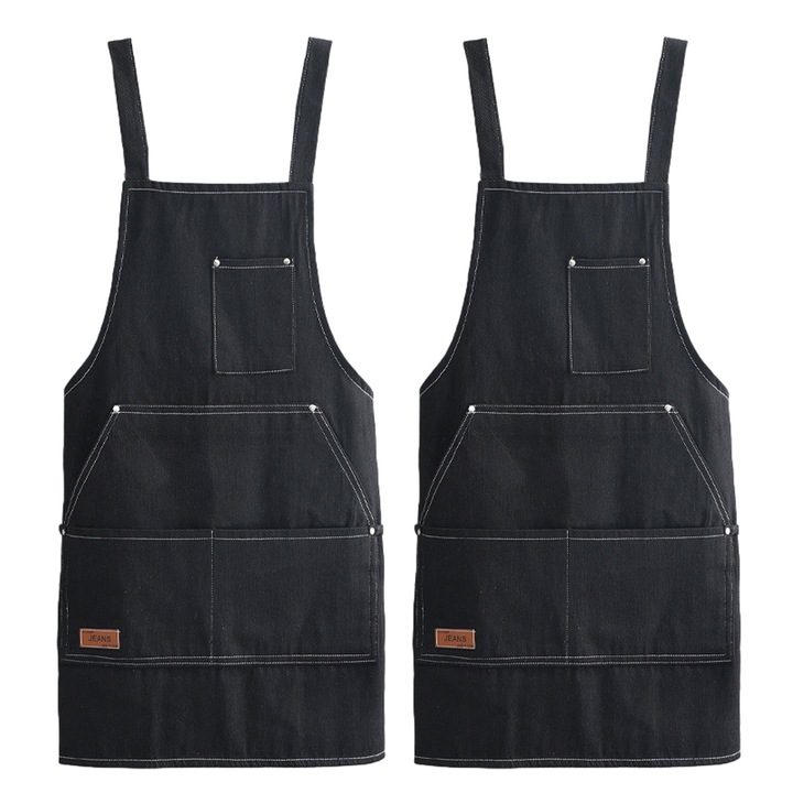 Set 2 sorturi denim, rezistente la murdarie, ajustabile, albastru, universal
