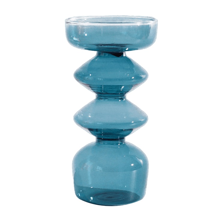 Vaza decorativa din sticla, set multicolor, 14x7x5.5cm