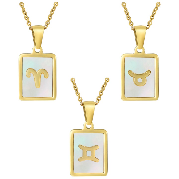 Set 3 Coliere cu Pandantiv Constelatie, Aurii, 45cm