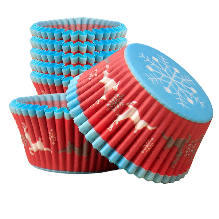 400 darabos sütőpapír forma készlet, zsírálló, többszínű, 3.2x5x6.8cm