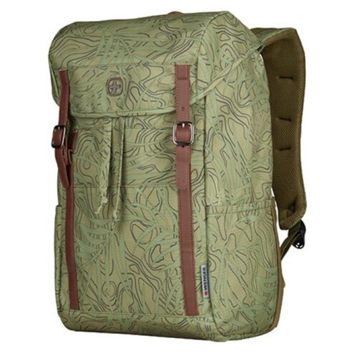 Rucsac laptop Wenger Cohort, compartimentat, 16'', poliester, Verde, 32x45x20cm