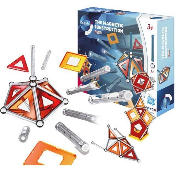 Set de constructie Geomag Galileo, 44 piese, multicolor, 27x21x5cm