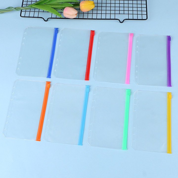 Organizator A6, Enforose, set 9PCS, pungi cu fermoar multicolore, PVC durabil, rezistent la apa