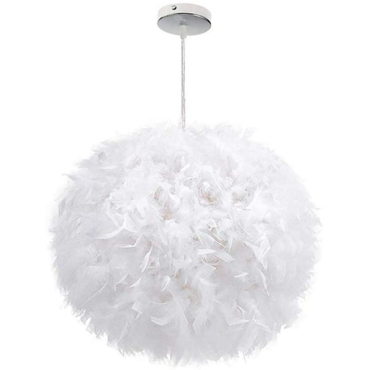 Висяща лампа с пера 30см E27, крушката не е включена