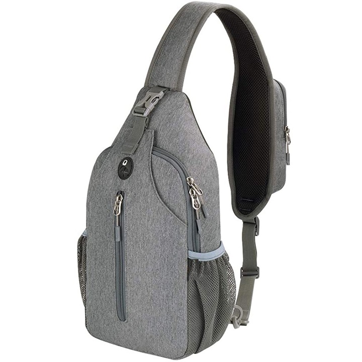 Rucsac de umar, Cozevdnt, gri, material durabil, sistem de inchidere cu fermoar