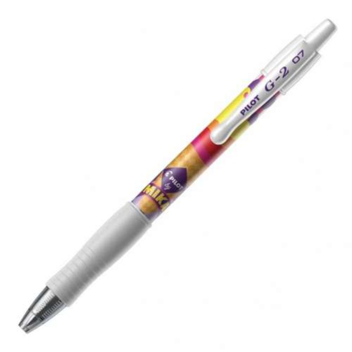 Писалка Pilot G2 MIKA Limited Edition, дебелина на писане 0.39 мм, лилава