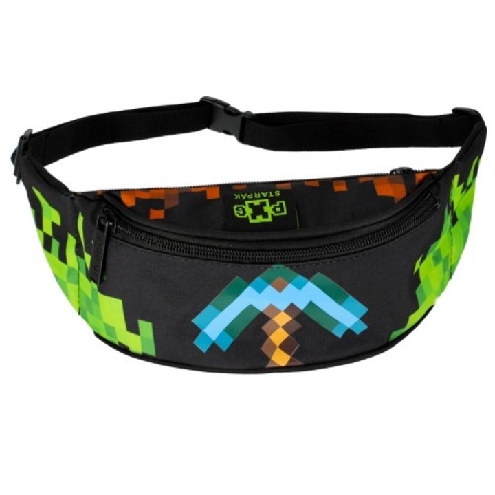 Gyerektáska, Starpak, Pixel Game, textil, tarka, 26x10x7cm