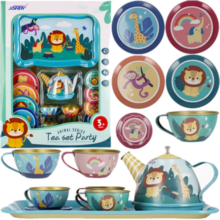 Mega Creative комплект детски кухненски аксесоари, метал, многоцветен, 14 части, 41x30,5x8,5 cm