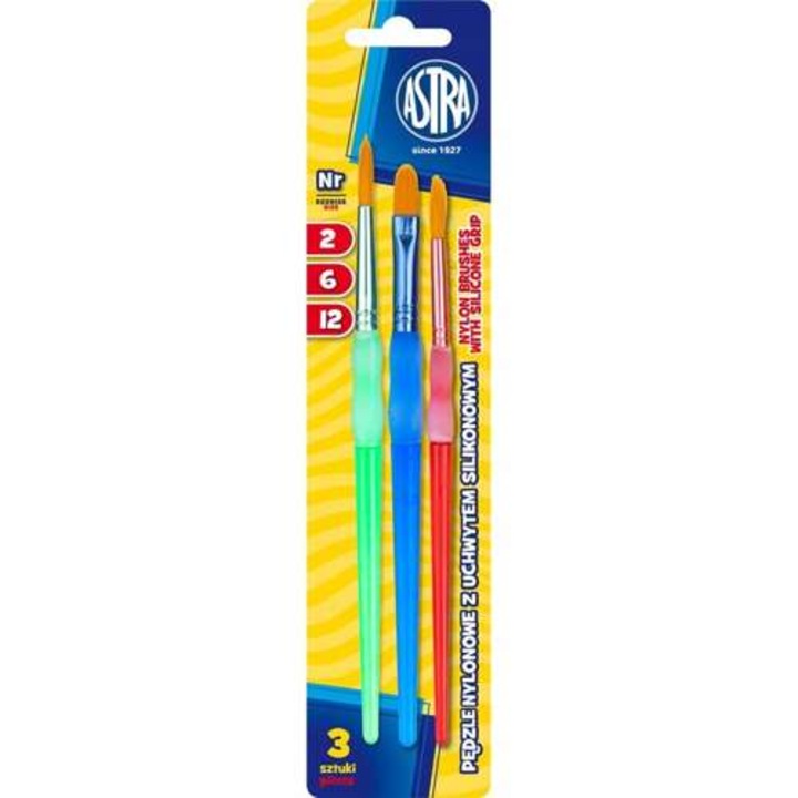 Set 3 pensule de scoala, ASTRA, Silicon, Multicolor