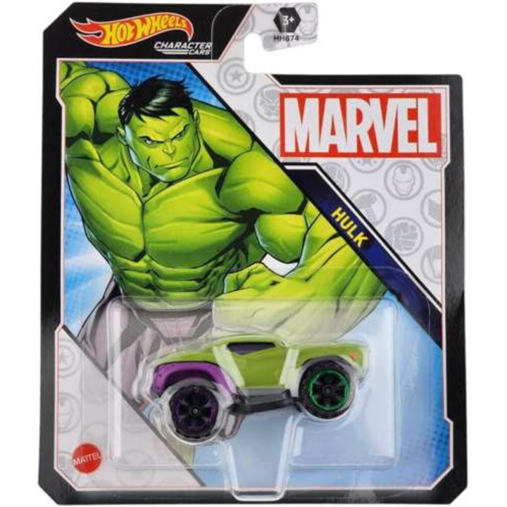 Mattel Hot Wheels Marvel Hulk autó, fém, zöld