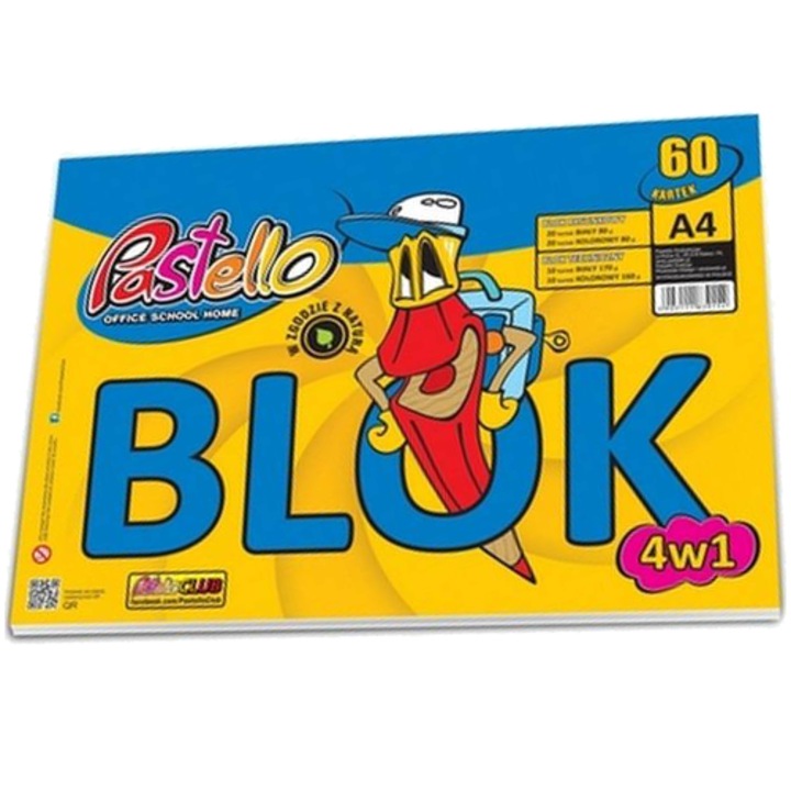 Bloc desen tehnic Pastello, A4, 80 g/m2, 60 file