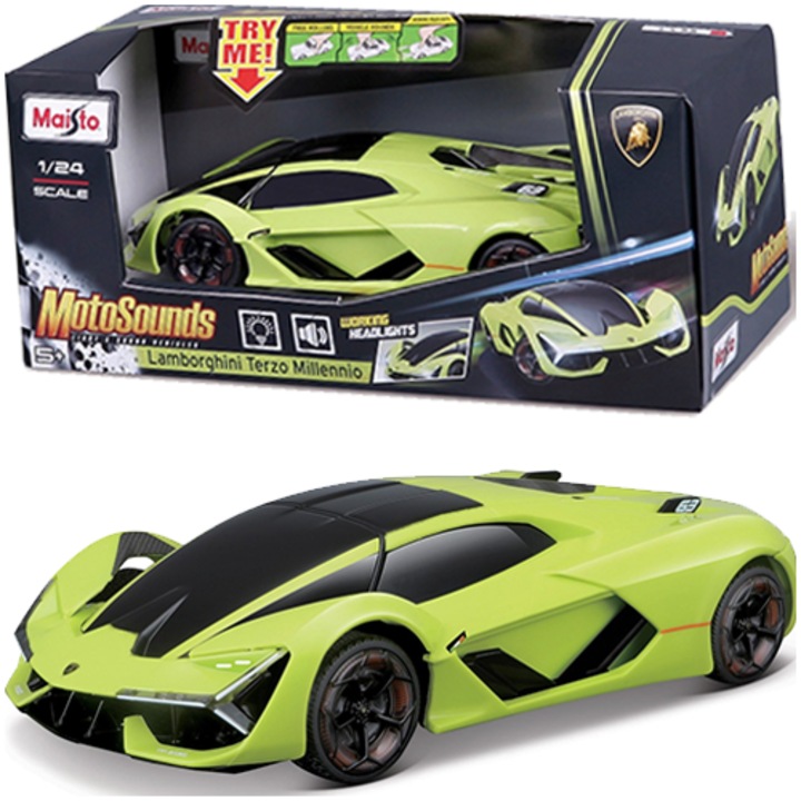 Автомобил Maisto, Lamborghini Terzo Millennio, светлинни и звукови ефекти, 1:24, 24.5x11x10cm