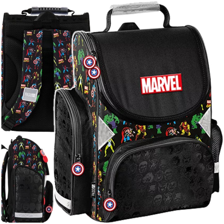 Ghiozdan scolar PASO Marvel Avengers, ergonomic, 36x28x15cm, multicolor
