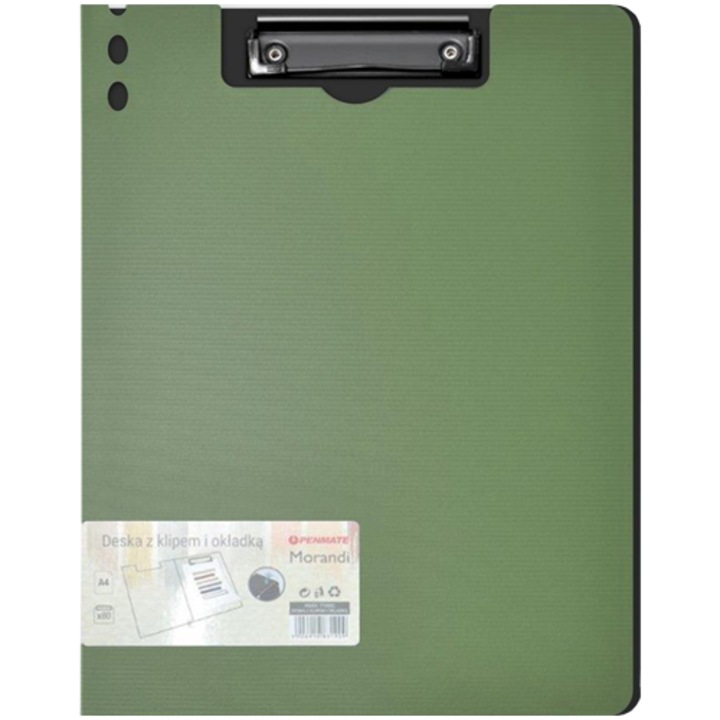 Клипборд A4 Penmate Morandi, зелен, рециклиран материал, 245x315 mm