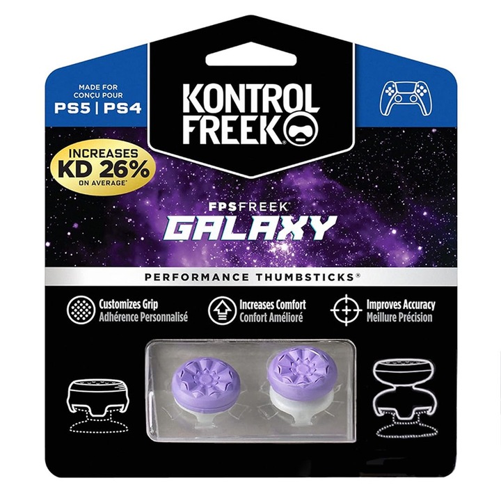 2 Részes szilikon hüvelykujjas készlet, PS4/PS5 vezérlőtartozékok, csúszásgátló, kényelmesebb és pontosabb, TOIITKQ, lila