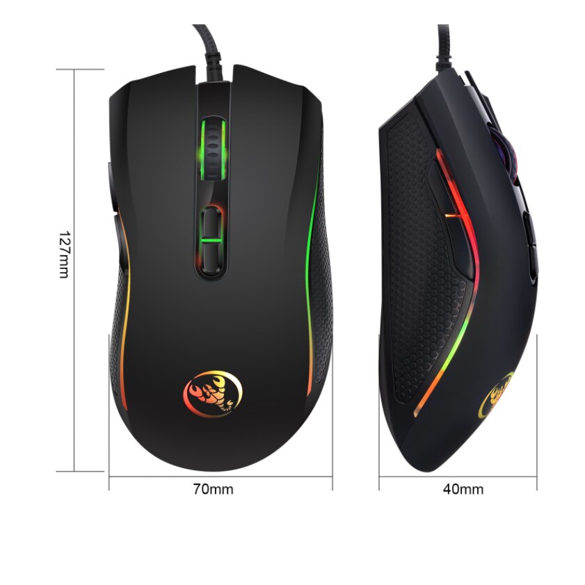 Mouse de gaming cu fir RGB, 7200 DPI, 7 butoane programabile