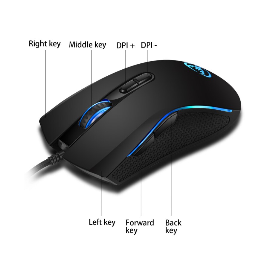 Mouse de gaming cu fir RGB, 7200 DPI, 7 butoane programabile