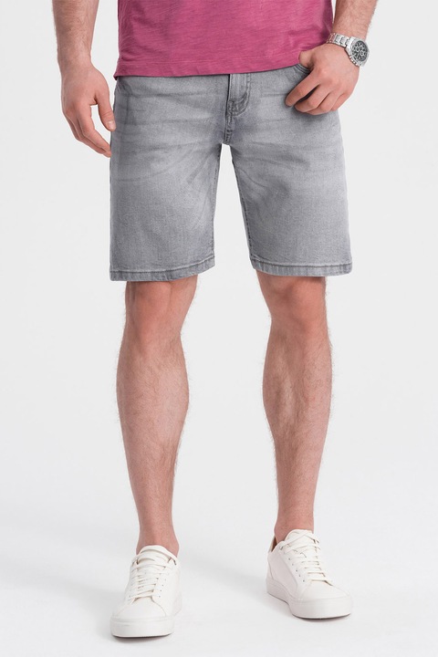 OMBRE, Relaxed fit farmer rövidnadrág, Szürke