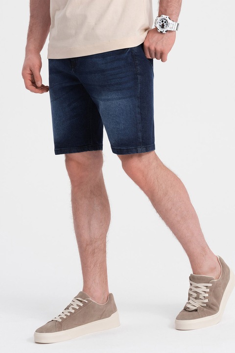 OMBRE, Къси дънки със свободна кройка, Тъмносин