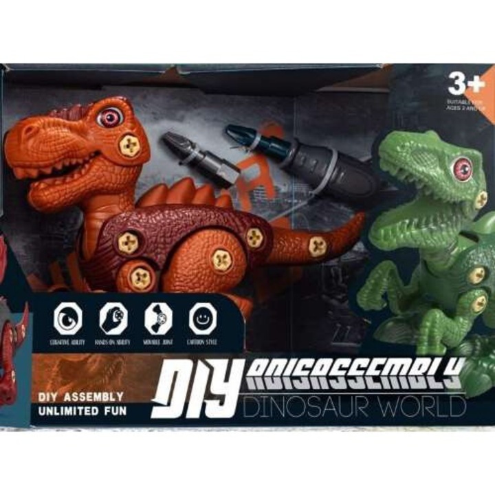 Динозавър за сглобяване, Mega Creative, T-Rex, кафяв, 25x20x11 см