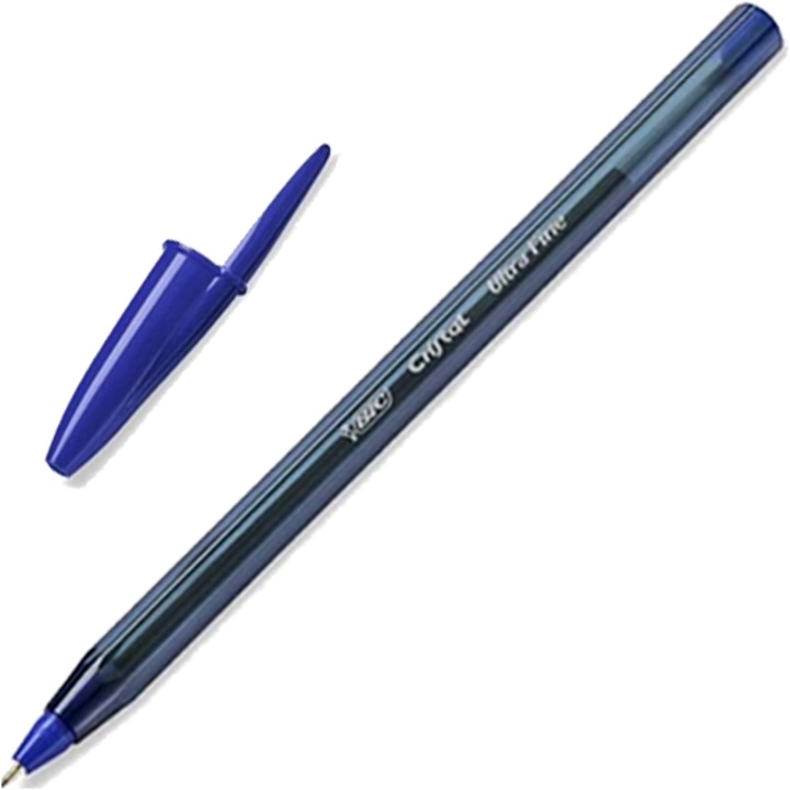 Химикалка Exact Cristal, Bic, пластмаса, синя, 15 см, 0,7 мм