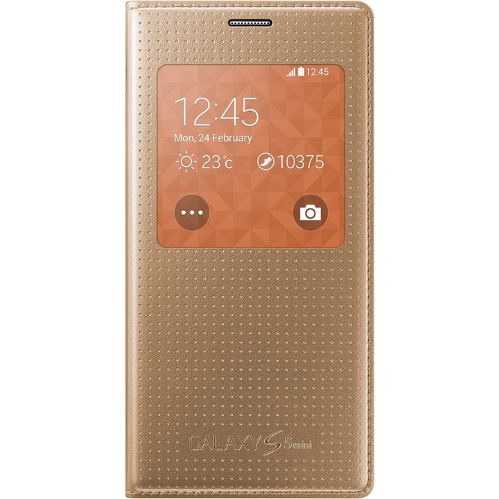 Протектор Samsung S-View Cover за Galaxy S5 Mini G800, Copper Gold
