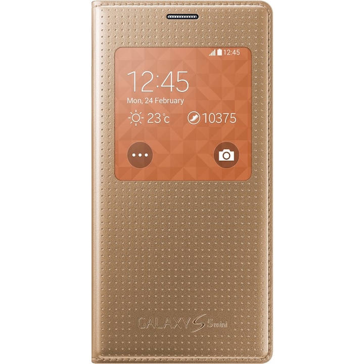 Протектор Samsung S-View Cover за Galaxy S5 Mini G800, Copper Gold