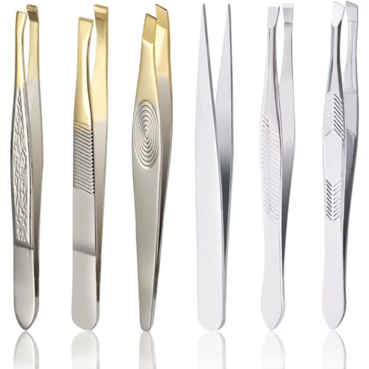 Pensete Bizaical, set pensete din otel inoxidabil, utilizare precisa, ergonomica, multicolor