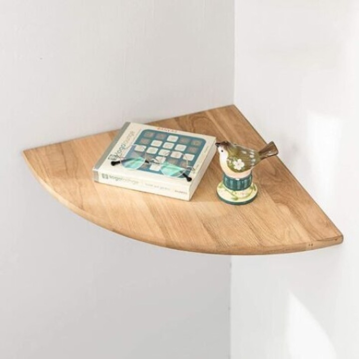 Lebegő sarokpolc, könnyű összeszerelés, fa