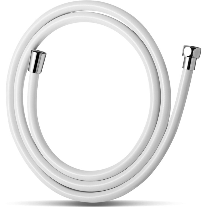 Furtun de dus premium, Enforose, rezistent la explozie, flexibilitate ridicata, 1.5m, gri argintiu