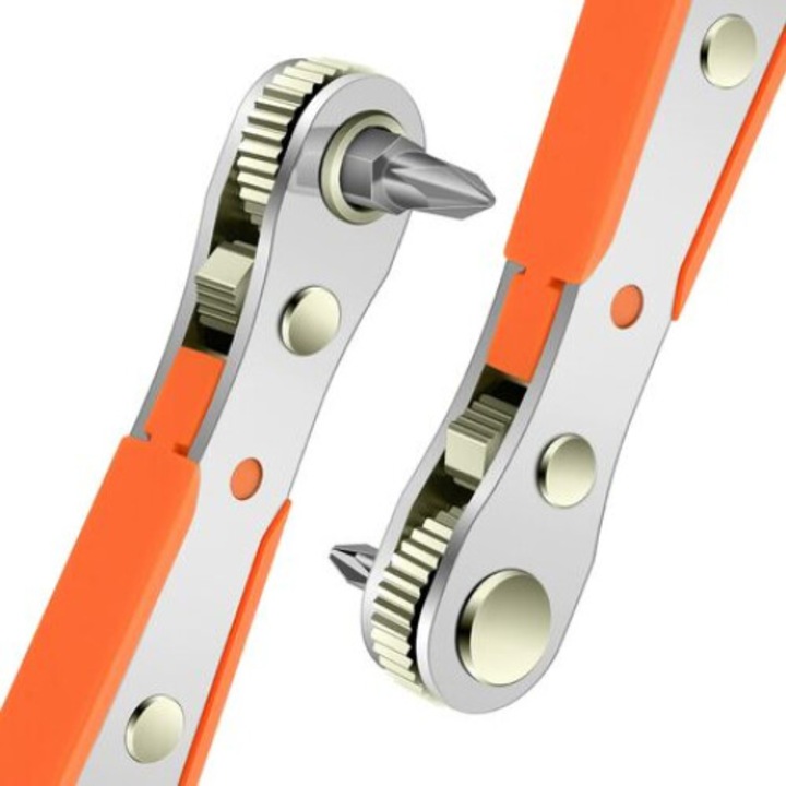 Surubelnita cu clichet reversibil, unghi drept, magnetica, multifunctionala, 4 inch